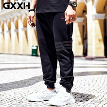 GXXH размера плюс осенние брюки мужские свободные шоу тонкие повседневные брюки Нижняя молния мужские размера плюс XXL-6XL черные мужские брюки