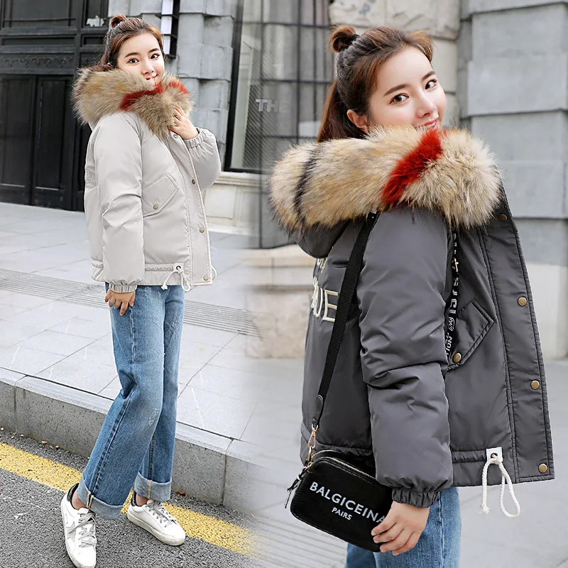 

New 2019 winter Women Snow White Down Coat Plus size Fashion jacket hoodie Parkas warm Sweet Jackets Female winter clothes