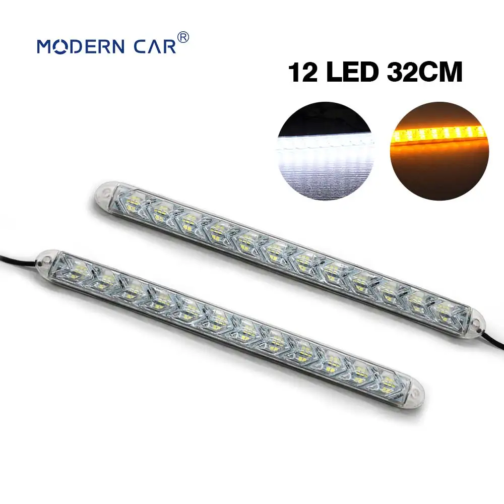 MODERN CAR Flexible Daytime Running Light Switchback LED Knight Rider Strip Light Headlight Arrow Flasher DRL Turn Signal Lights