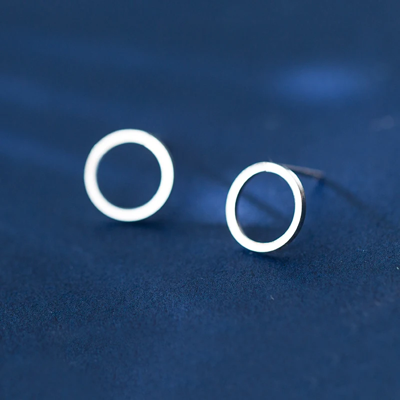 MloveAcc маленький круглый круг 925 пробы серебряные серьги гвоздики для женщин ювелирные изделия для маленьких девочек детей