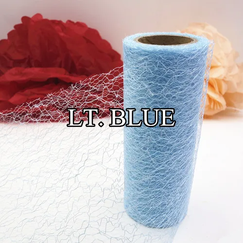 2 дюйма 10 ярдов Паутина сетка тюль сетка ткань рулон большое отверстие тюль для юбки пачки Poms цветок обертывание упаковка DIY изделия ручной работы - Цвет: Light Blue