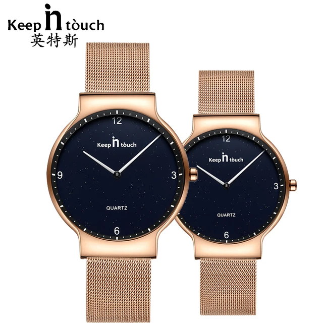 KEEP IN TOUCH Simple Gold Wrist Watch for Men and Women Quartz Lovers Watches Fa KEEP IN TOUCH Simple Gold Wrist Watch for Men and Women Quartz Lovers Watches Fa