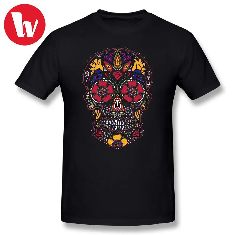 

Green Day T Shirt Day of the Dead Sugar Skull Dark Cartoon Print Cute T-Shirt Summer Mens Short Sleeve Tee Shirt Plus Size 5XL
