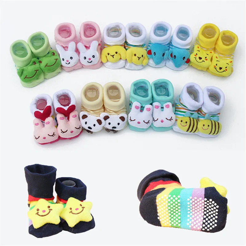 

ideacherry Cute Animal Baby Socks Non-slip Rubber Soles Sock for Babies Girls Boys Cartoon Newborn Kid Socks Children Baby Socks