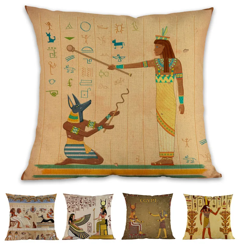 Древний Египет культуры иероглифы Фараона Сфинкс Пирамида мумии наволочка для дома история любителей декоративная диванная подушка крышка
