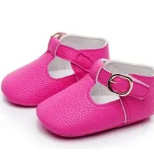 Горячая Распродажа мокасины для новорожденного из искусственной кожи, для детей обувь для девочек мягкая подошва, которые делают первые шаги; платье принцессы на плоской подошве; на возраст от 0 до 18 месяцев, в стиле «Мэри Джейн» туфли