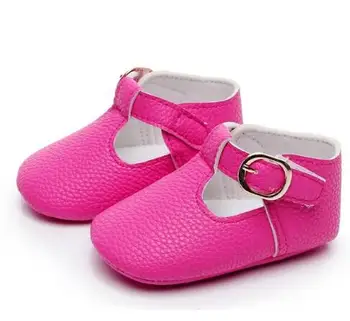 

Hot sale Newborn baby moccasins PU Leather baby girl shoes soft sole first walker Princess Ballet Shoes 0-18M mary jane shoe
