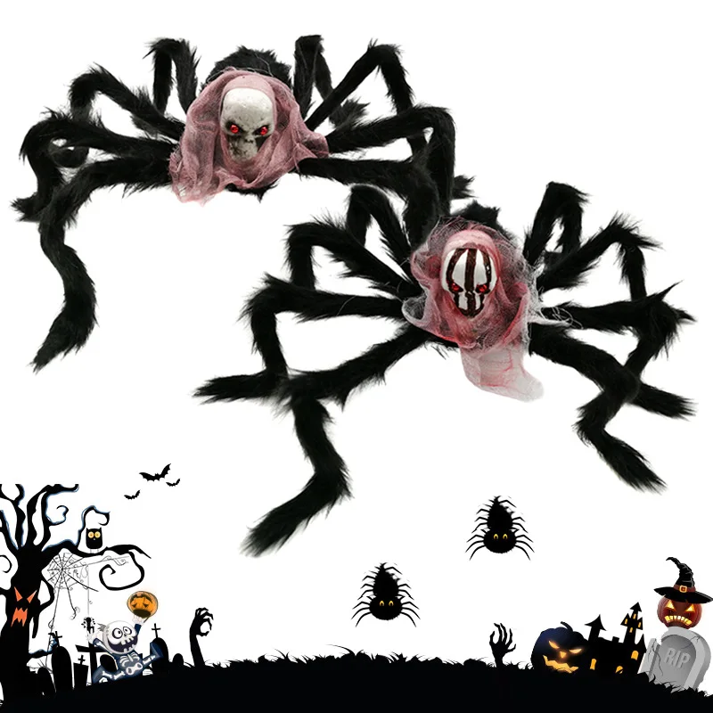 

Simulation Spider Skull Hanging Decoration For Halloween Haunted House Fool's Day @LS