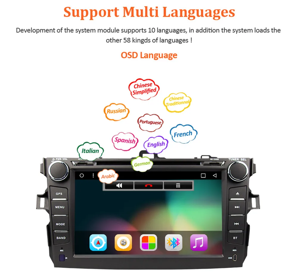 Flash Deal Android 9.1 Car DVD Player GPS Navigation for Toyota Corolla  8" 2DIN Universal Car Stereo Audio Head Unit Support DAB DVR OBD 2