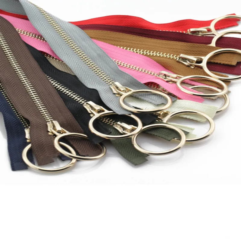 

5# 70/90cm Metal zipper opening clothes jacket placket down jacket large loop zipper accessories clothing zipper accessories