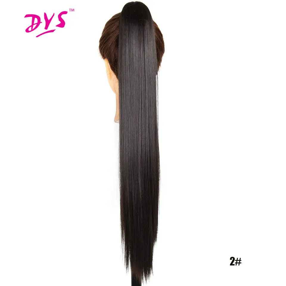 Deyngs коготь в конский хвост для наращивания волос для женщин 60 см 140 г Длинные прямые поддельные шиньоны термостойкие синтетические хвост пони - Цвет: 2
