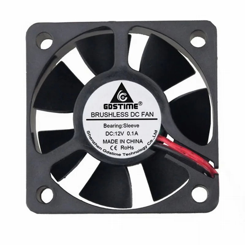 1pcs Gdstime 12V 2Pin DC Computer Brushless Cooling Fan 50mm 50x50x15 