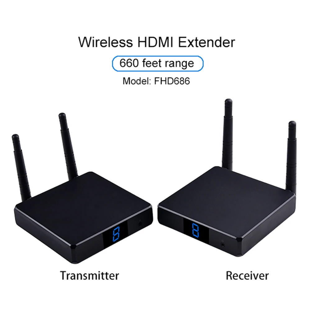 5.8G HD 1080P FHD686 3D Wireless Video AV Transmitter Receiver HDMI Extender Specifications: Digital 2.4G& 5GHz band wireless