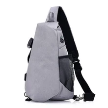 Мужская нагрудная сумка, парусиновая зарядка через usb, мужские сумки через плечо, повседневная спортивная сумка через плечо, мужские нагрудные сумки