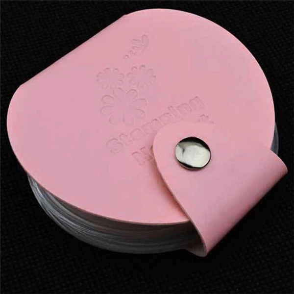 Стемпинг для украшения ногтей DIY шаблон изображения держатель Чехол сумка наборный штамп дизайн ногтей шаблон для макияжа глаз пакет Прямая - Цвет: Розовый