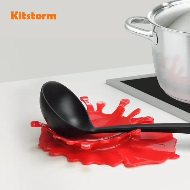 4 colors splattering blood stand spoon holder stove organizer soup christmas spoon rests