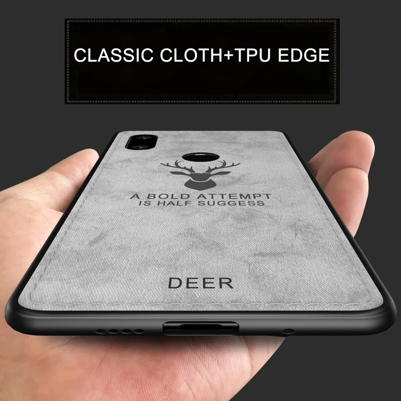 

XiaoMi Mi Mix 2s case cover XiaoMi Mix2s back cover silicone edge deer pattern fabric shockproof case for XiaoMi Mi Mix 2s capa
