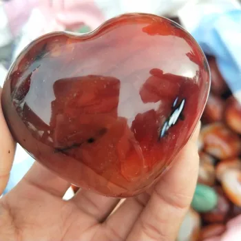 

TOP!!! High quality Rare gorgeous Natural Red agate Carnelian Agate Heart Reiki Stone