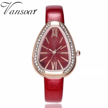 

Fashion Women Rhinestone Watches Casual Leather Irregular Shape Watches Ladies Clock Relogio Feminino Dropshipping