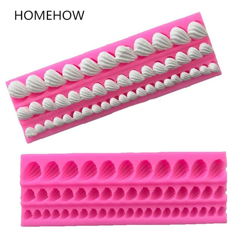 Homehow 1PC/Lot Shell Silicone Cake Mold Big Size 19.1*5.2*0.9cm 3
