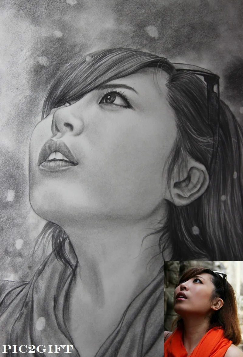 Handmade Pencil Sketch, Realistic Sketch of Girl - agrohort.ipb.ac.id