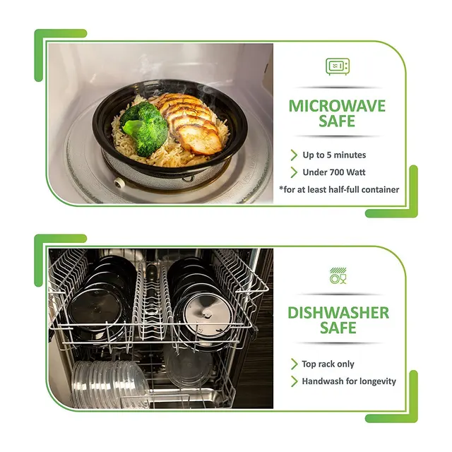 15pcs/set Meal Prep Containers Plastic Food Containers with Lids Outdoor Portable Bento Lunch Box, 1Compartment Round Lunch Box - Image 3