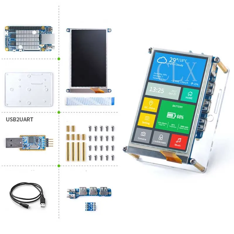 NanoPi Fire3 стартовый комплект S5P6818 1,4 ГГц процессор 1 ГБ DDR3 GPIO порт, с S430 4,3 дюймовый сенсорный ЖК-дисплей, sup порт Android Debian FriendlyCore