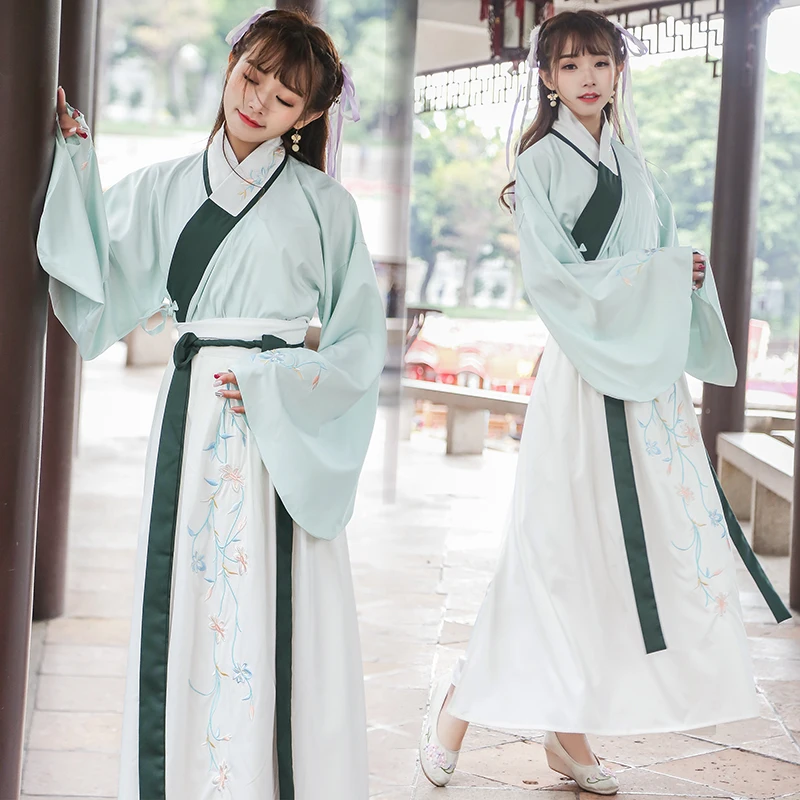 

Summer Girls hanfu national costume ancient chinese cosplay Green costume Ming dynasty fairy China women hanfu clothes lady