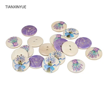 

TIANXINYUE Lavender Dragonfly Wood Button Sewing Scrapbooking Round Random color Button Pattern,30 Pcs,DIY Clothing Accessories