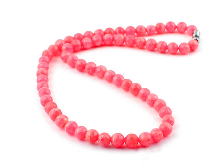 6mm Genuine Red Natural Rhodochrosite Gemstone Necklaces Women Female Stone Long Chain Necklace | Украшения и аксессуары