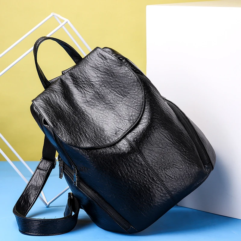 Fashion New Travel Bacpaok Korean Women Female Rucksack Leisure Student School Bag Soft PU Leather Women Bag 226