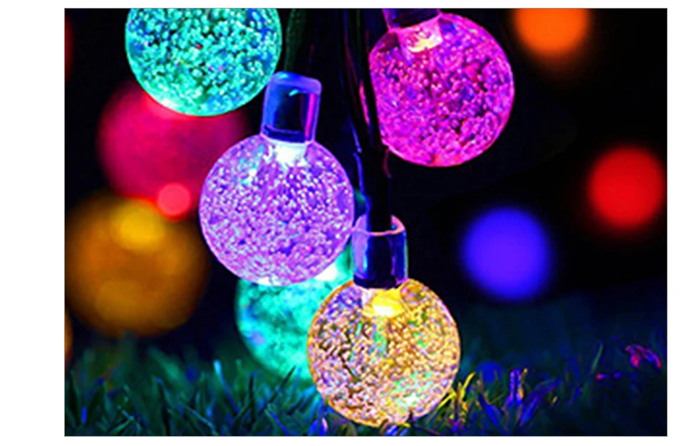 Solar LED String Lights Garland Outdoor 3050 LED Ball Hollow Christmas Trees Garden Party Decor String Fairy Light Ball Chain (13)