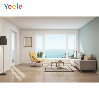 

Yeele Sea White House Armchair Lamp Window Interior Photography Backgrounds Customized Photographic Backdrops for Photo Studio