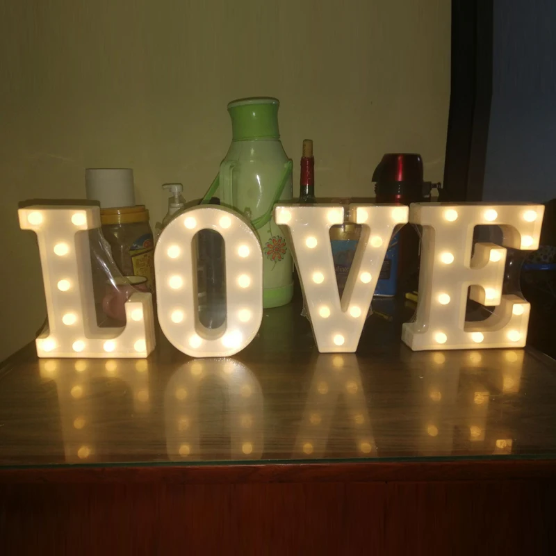 letter lights wedding layout decoration creative marriage proposal birthday | Дом и сад