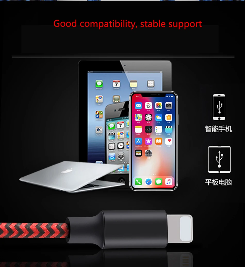 NOHON Nylon Charger Cable Quick Charging For iPhone X 10 8 7 6 5 Plus For iPad Mini IOS 9 10 11 Phone Lighting Charge Cables 1M (4)