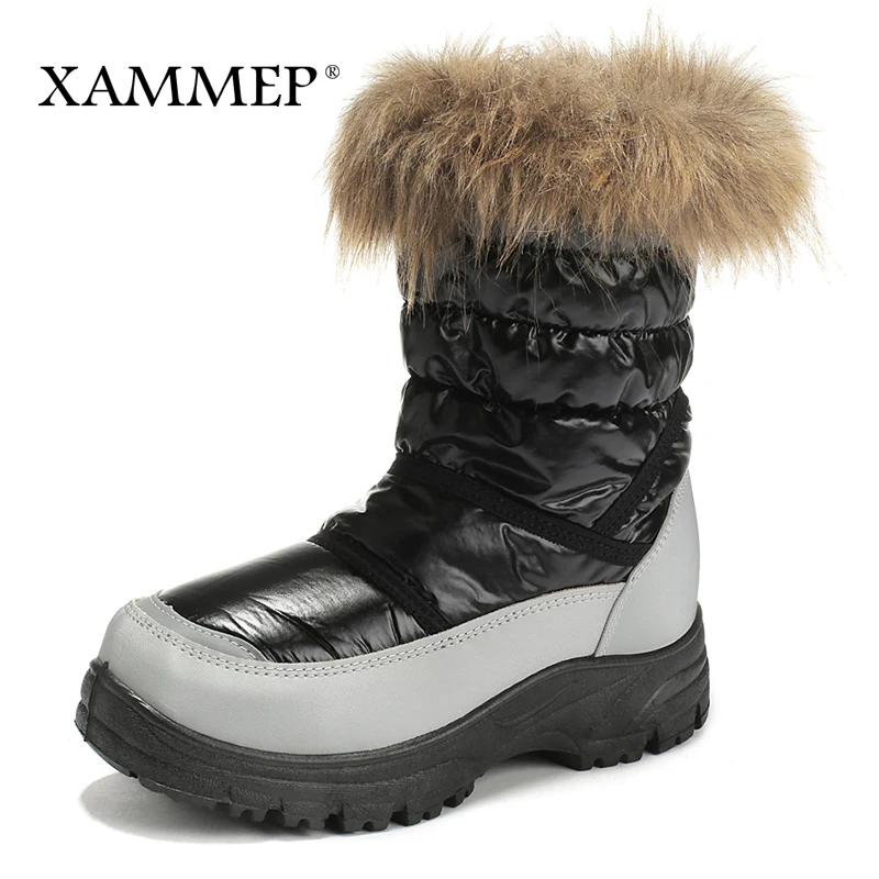 Женская зимняя обувь; Брендовая женская обувь; ботинки до середины икры; женские зимние ботинки; теплая плюшевая обувь высокого качества; большие размеры; Xammep