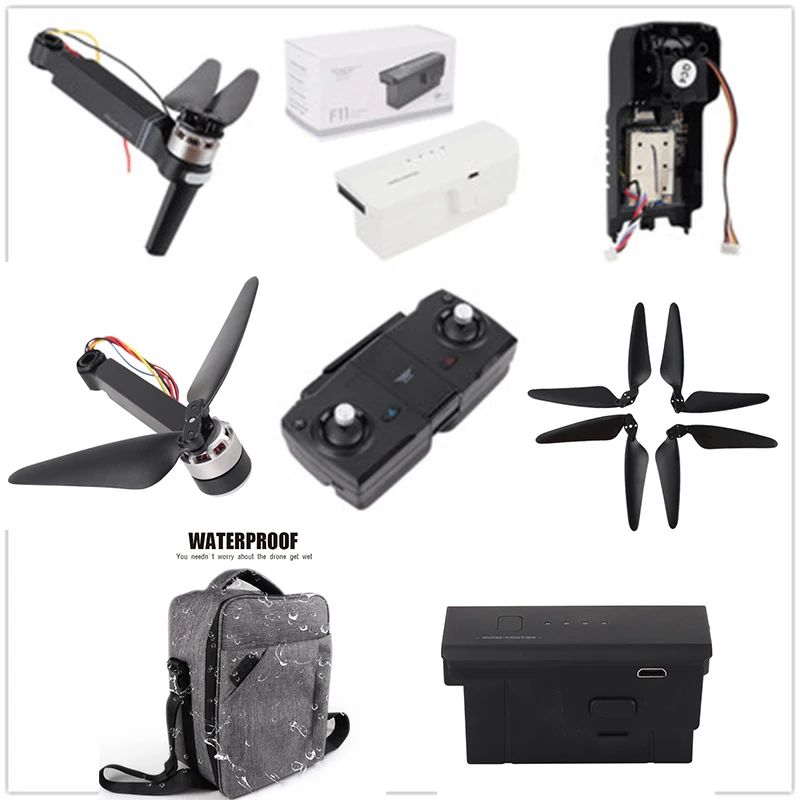 SJRC F11 RC Drone Quadcopter Parts like Battery Propellers Camera Motor Bag Remote control charger