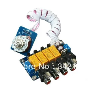 

Free Shipping! Four audio source selector switch board + switch + cable finished board