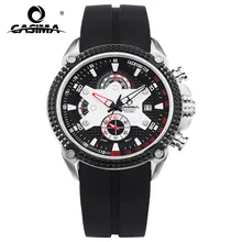 Роскошные брендовые часы, мужские спортивные модные элегантные настольные Мужские кварцевые часы с силиконовым ремешком, светящиеся водонепроницаемые 100 м CASIMA#8207