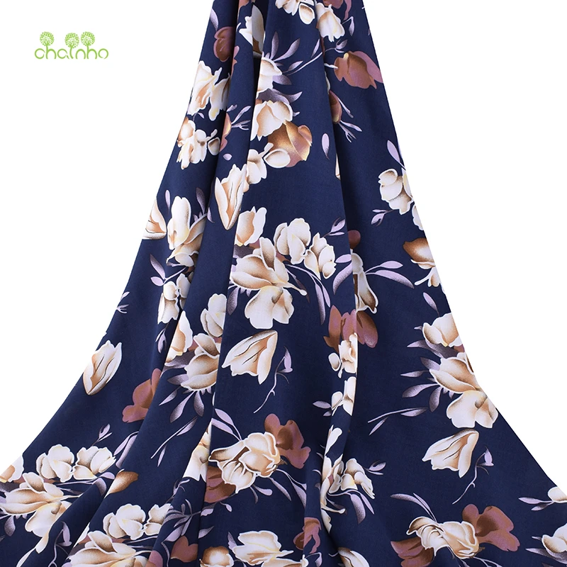 Chainho, принтованная Цветочная Магнолия, ткань для сна и летней одежды/имитация шелка/юбка/платье/рубашка, материал для малышей и детей