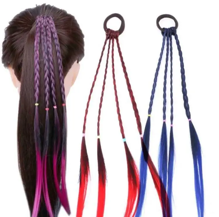 

Hair Accessories Girls Hair Gum For Girls Mermaid Colorful Long Braids Elastic Hair Bands Synthetic Gum For Kids Hair Ties
