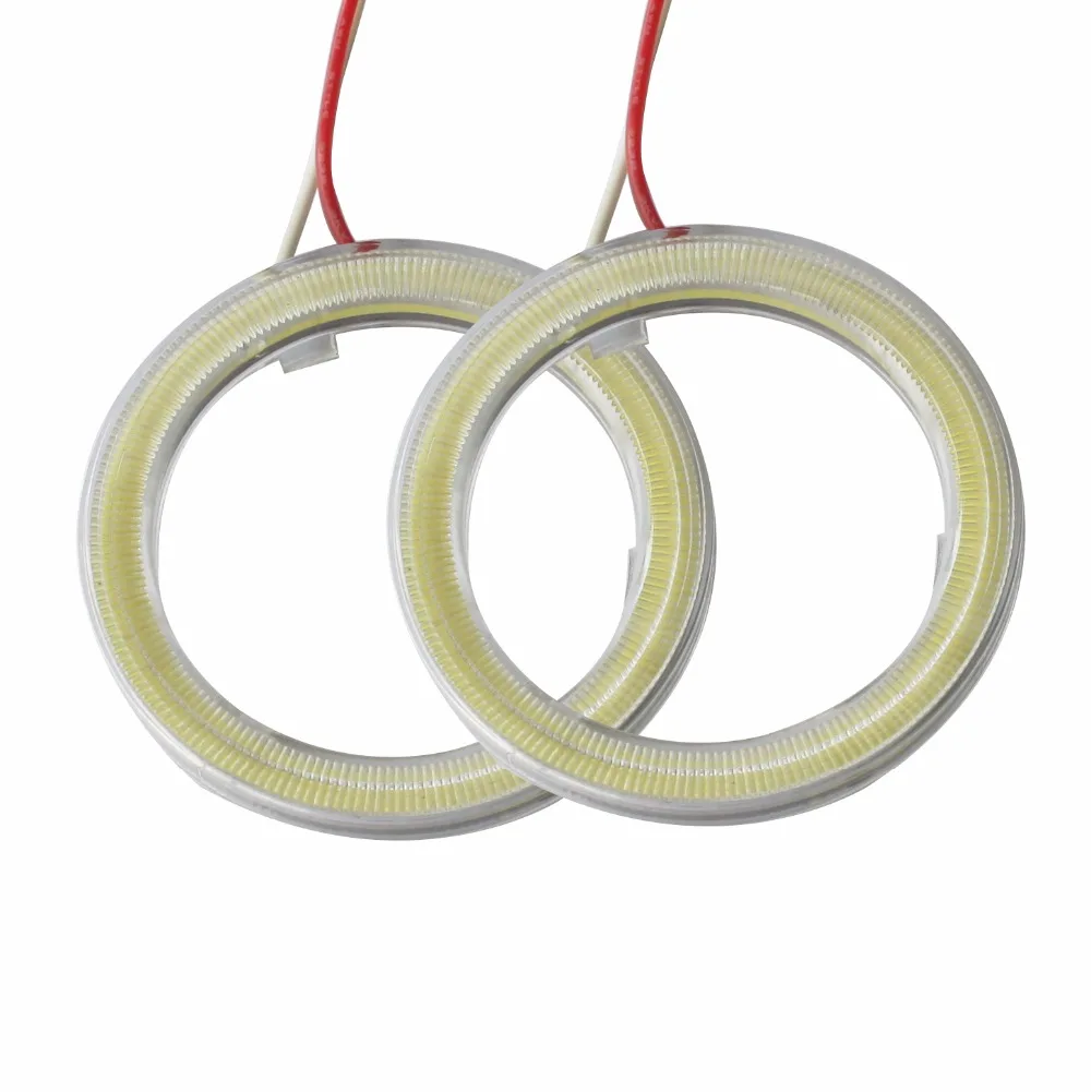 1pair Auto Halo Rings Angel Eye COB Chips Headlight 60/70/80/90/100/110/120 mm Car Angel Eyes Motorcycle With Lampshades Bright