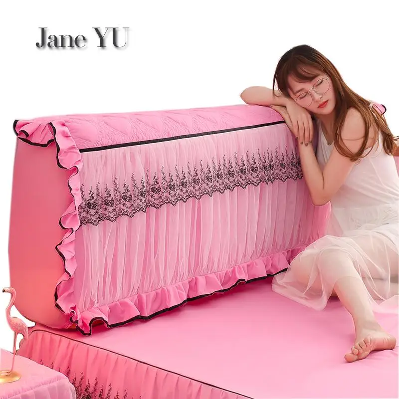 

JaneYU Princess Lace's Cotton Thickened Elastic Full Bedside Cover Bedside Back Soft Covered Solid Wood Cover