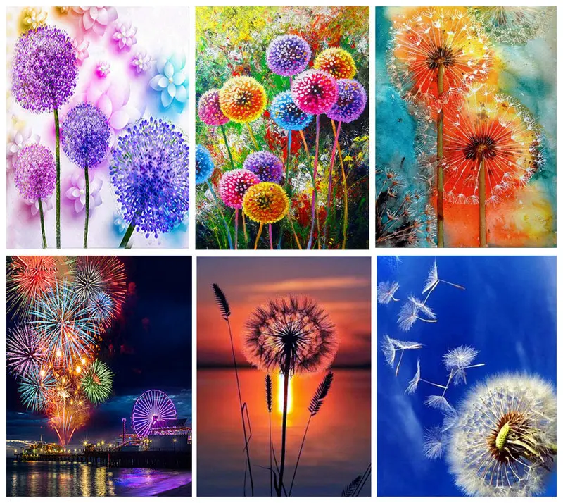 

MHD Hot Diy Diamond Painting Full Square Cross Stitch 5D mosaic Craft patchwork hobby Diamond Embroidery Crafts Sunset dandelion
