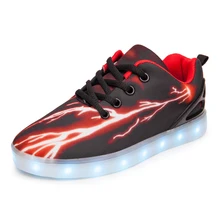 Velours Foudre Casual Enfants Chaussures Garçons Et Filles USB Rechargeable Led Lumière Chaussures Femmes Et Hommes Enfants Sneaker Taille 25-44