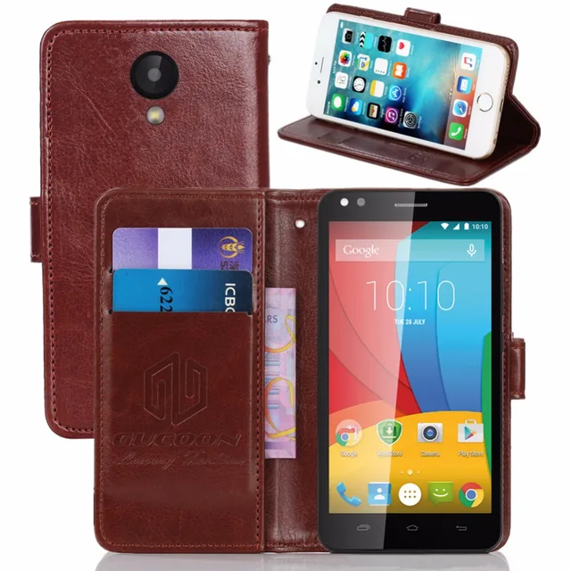 Special Offers GUCOON Vintage Wallet Case for Prestigio Muze C3 PSP3504 DUO PU Leather Retro Flip Cover Magnetic Fashion Cases Kickstand Strap