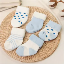 baby socks infant winter cotton socks baby girl boy Anti-Slip socks 0-2 years toddle newborns short socks 5 pairs/lot