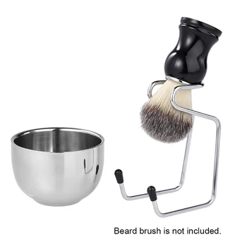 

Men's Manual Razor Set Stainless Steel Stand Holder Wet Shaving Beard Brush Bowl Stainless steel brushing frame suit