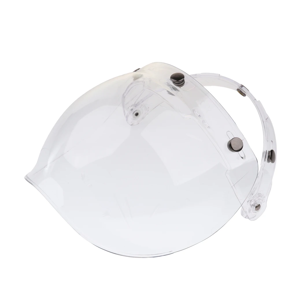 Universal Bubble 3-Snap Motorcycle Helmet Visor Flip Up Face Shield Lens Plain Adjust Height Flip Up Design