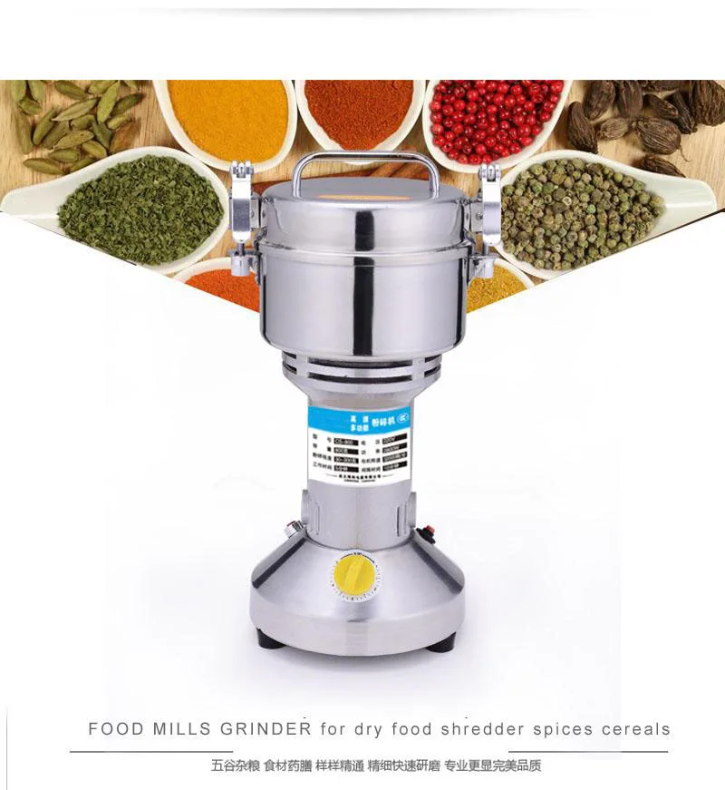 Free shipping 800g stailnless steel automatic food herb mills grinder